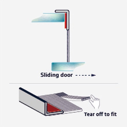 F333 fitting diagram: where the seal sits on the glass