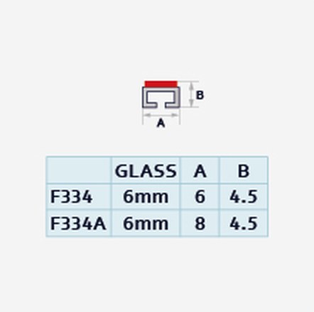 F334 / F334A profile drawing with dimensions