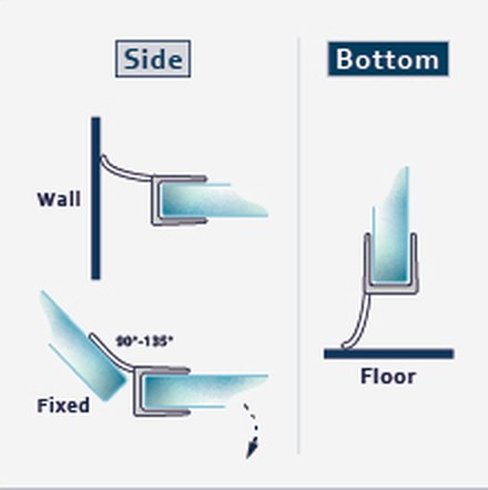 GS003 fitting diagram: where the seal sits on the glass