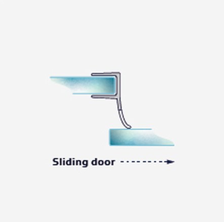 GS004A fitting diagram: where the seal sits on the glass