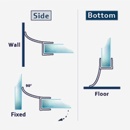 GS005 fitting diagram: where the seal sits on the glass