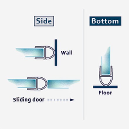 GS007 fitting diagram: where the seal sits on the glass