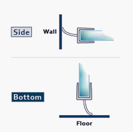 S001 fitting diagram: where the seal sits on the glass