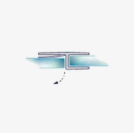 S003B fitting diagram: where the seal sits on the glass