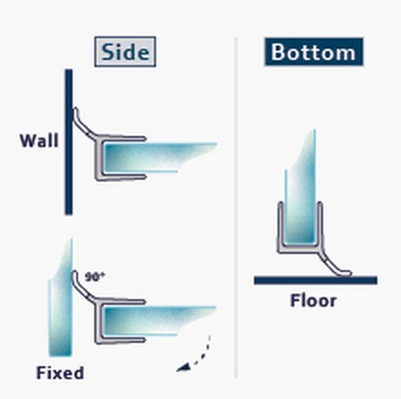 S005B fitting diagram: where the seal sits on the glass