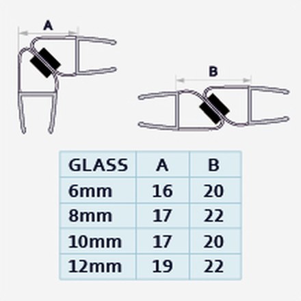 S008A1 profile drawing with dimensions