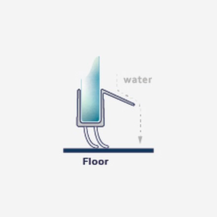 S009B1 fitting diagram: where the seal sits on the glass