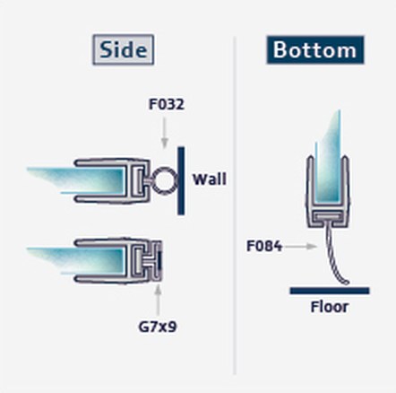 S013 fitting diagram: where the seal sits on the glass
